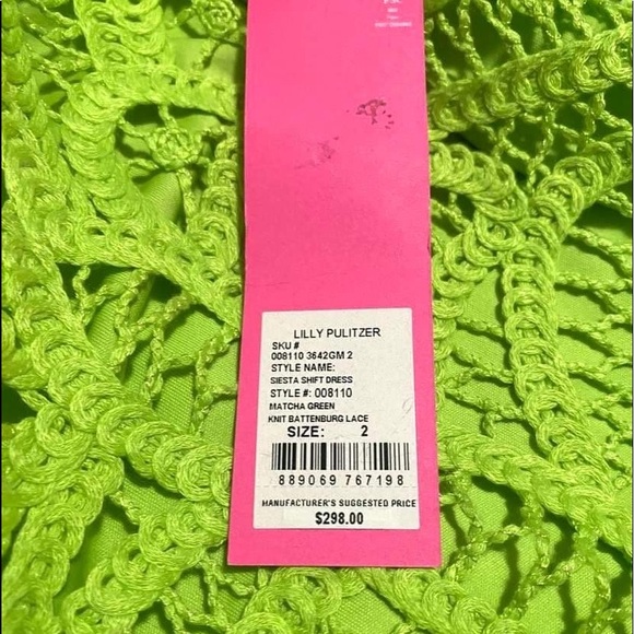 Lily Pulitzer Siesta Shift Matcha Green Knit Lace Dress - Picture 9 of 13